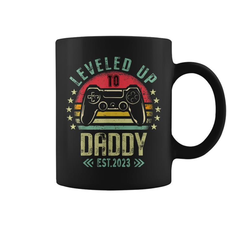 Leveled Up To Daddy 2023 Promoted To Dad Level Unlocked Coffee Mug