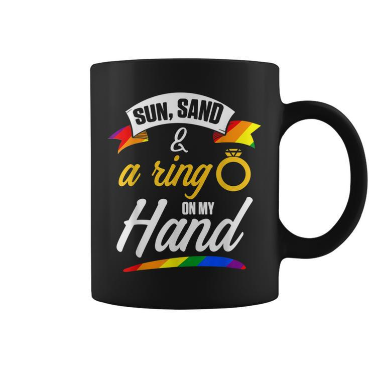 Lgbt Pride Gay Bachelor Party Sun Ring Hand Engagement Coffee Mug