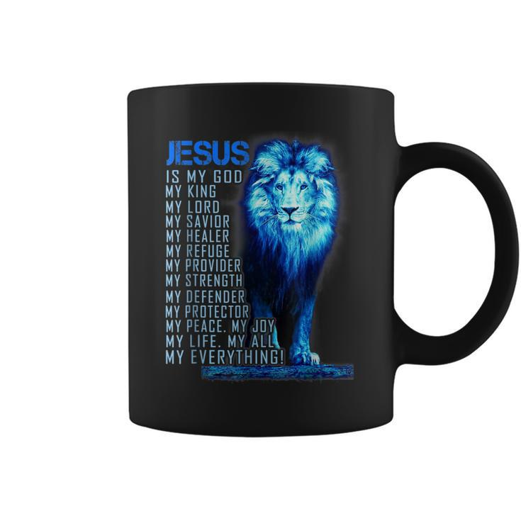 Lion Christian Jesus Is My God King Lord And Savior  Coffee Mug