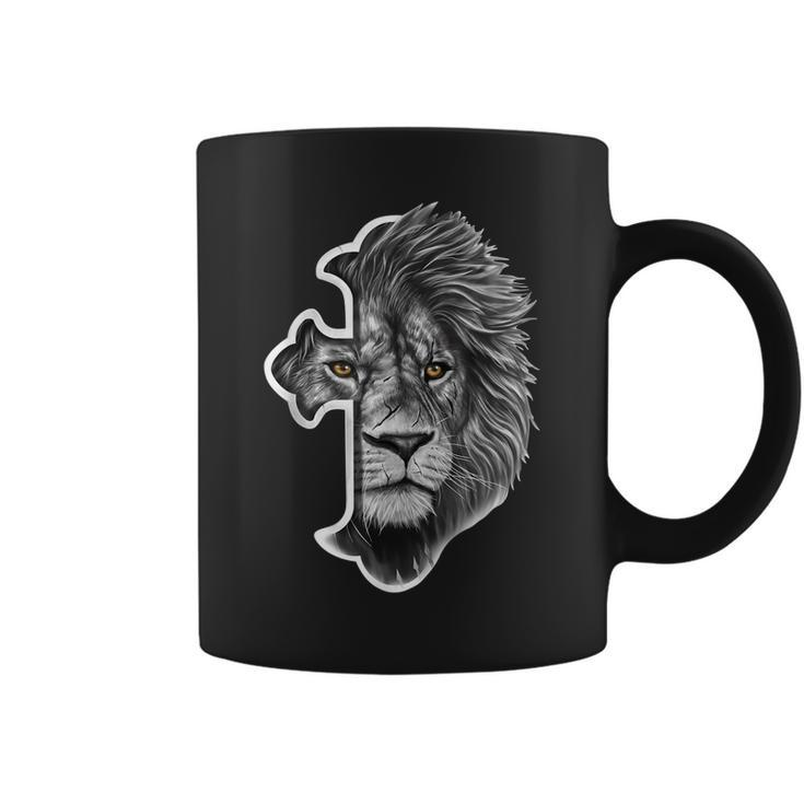 Lion Of Judah Lion Cross Jesus Christian  Coffee Mug
