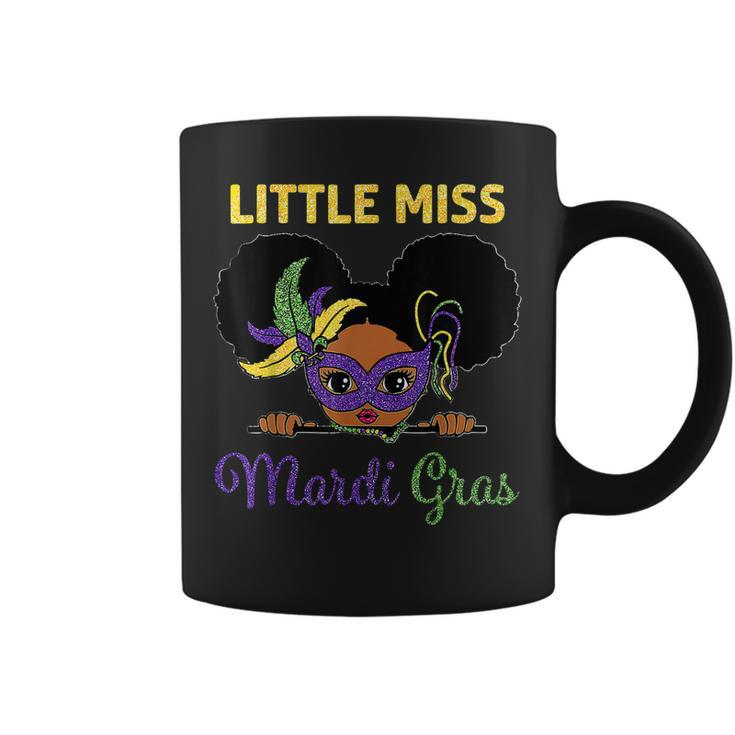 Little Miss Mardi Gras Face Melanin Kids Toddler  Coffee Mug