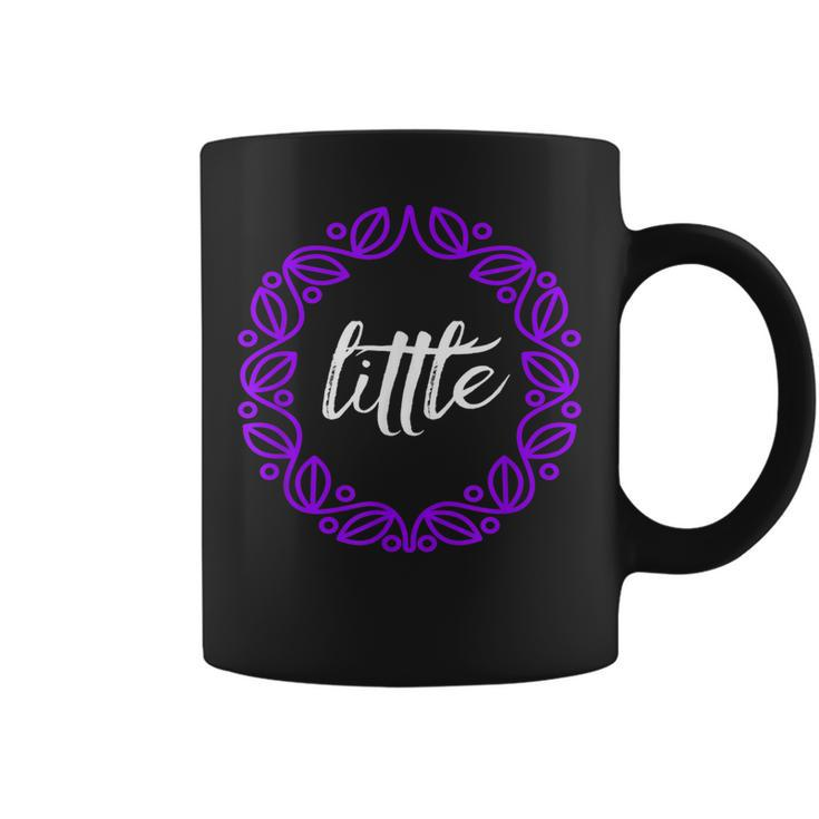 Little Sorority Sister  Purple And White Coffee Mug