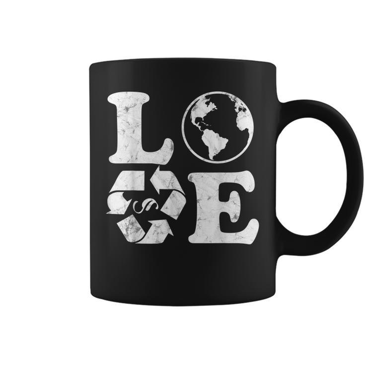Love Earth Day 90S Vintage Recycling Earth Day  Coffee Mug