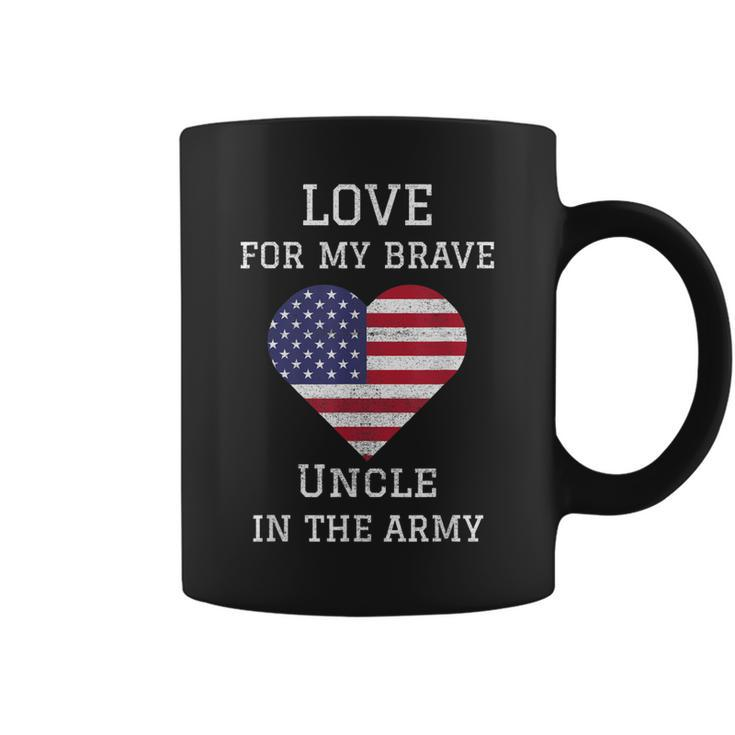 Love For My Brave Uncle In The Army American Heart Coffee Mug