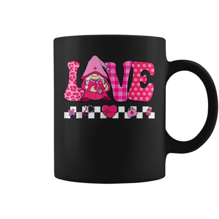 Love Gnome Pink Nurse Funny Valentines Day Nursing Gifts  Coffee Mug