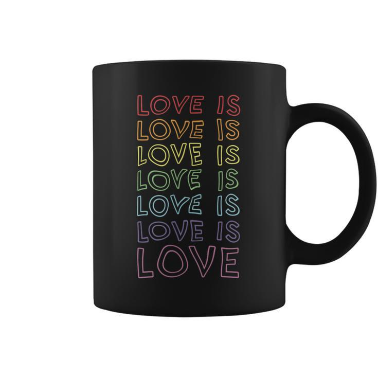 Love Is Love Rainbow Lgbt Pride Typographic  Coffee Mug