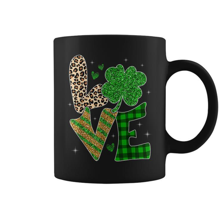 Love Nurse Life Leopard Print Nurse St Patricks Day Shamrock  Coffee Mug