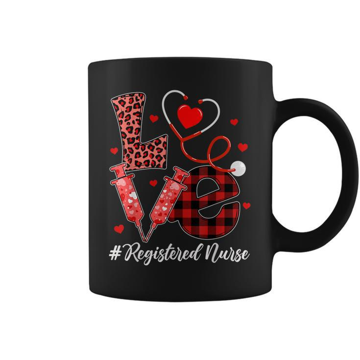 Love Registered Nurse Valentines Day Flannel Gift Nurse  Coffee Mug