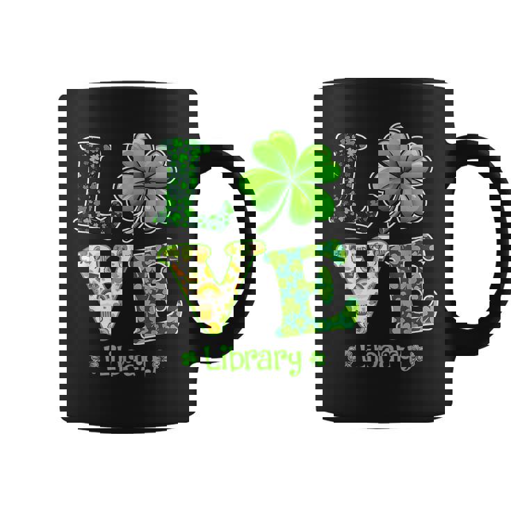 Love Shamrock Library St Patricks Day Teacher Coffee Mug Love Shamrock Library St Patricks Day Teacher Coffee Mug