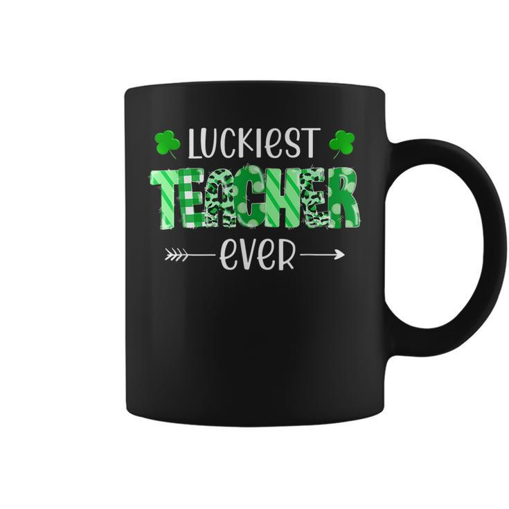 Luckiest Teacher Ever Shamrock Teacher St Patricks Day 2023  Coffee Mug