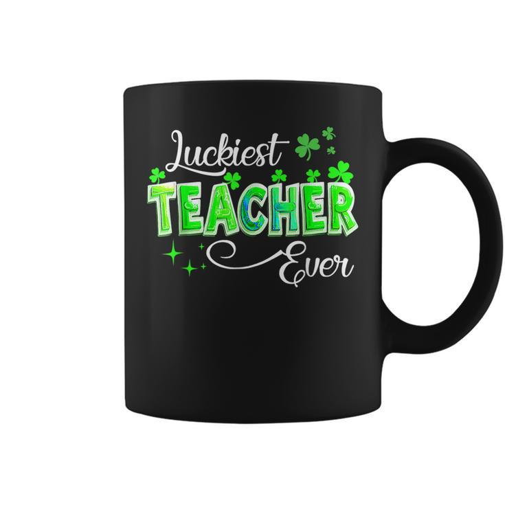 Luckiest Teacher Ever Shamrock Teacher St Patricks Day  Coffee Mug