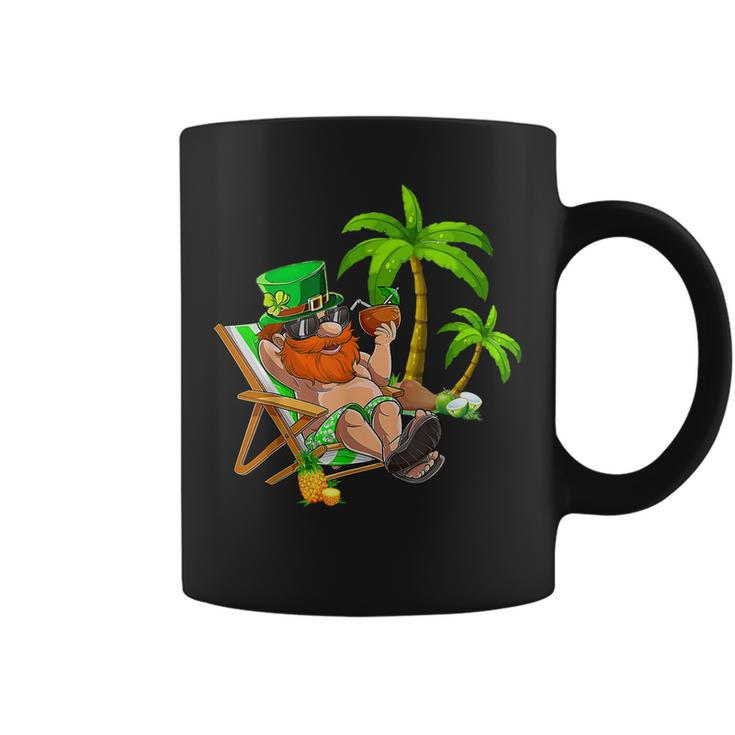 Lucky Irish Leprechaun Hawaiian Surfing St Patrick Day Retro  Coffee Mug