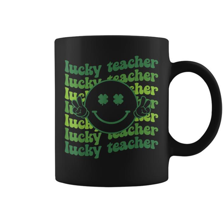 Lucky Teacher Retro Groovy Saint Patricks Day Funny Irish  Coffee Mug