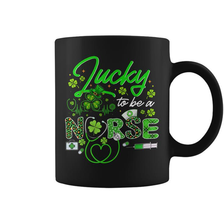 Lucky To Be A Nurse St Patricks Day Lucky Nurse Shamrock  Coffee Mug