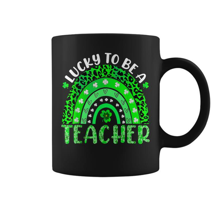 Lucky To Be A Teacher Rainbow Teacher St Patricks Day  Coffee Mug