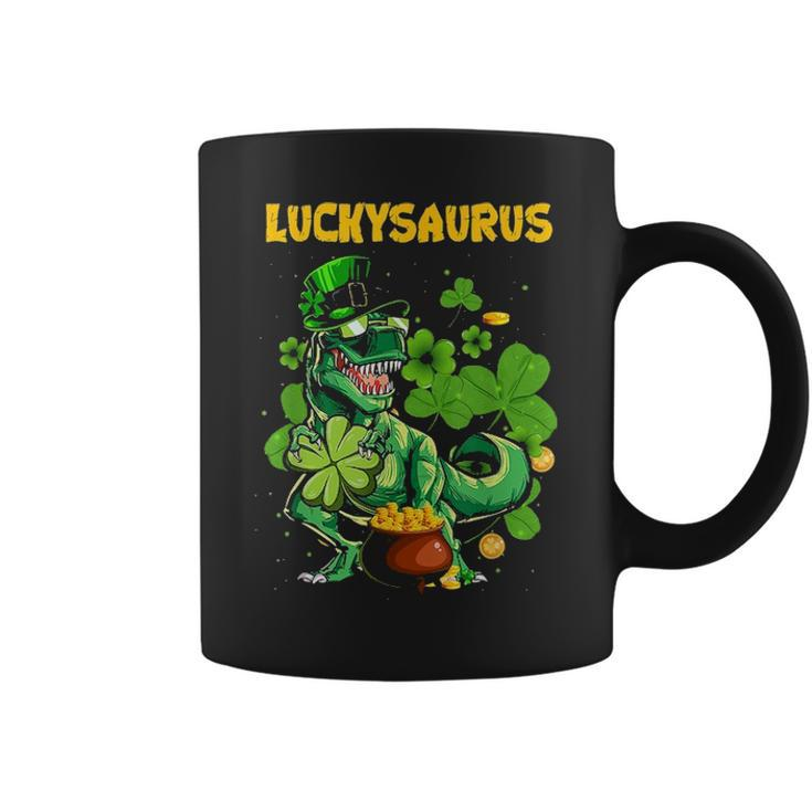 Luckysaurus Irish Leprechaun Dinosaur T Rex St Patricks Day Coffee Mug
