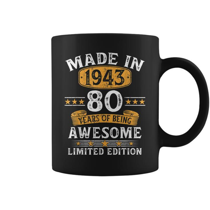 Made In 1943 80 Years Old 80Th Birthday Gifts For Men  Coffee Mug