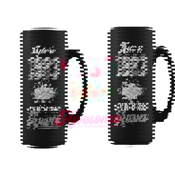 Made In 1983 Floral 40 Year Old 40Th Birthday Gifts Women  Coffee Mug