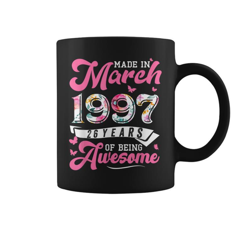 Made In March 1997 Floral 26 Year Old 26Th Birthday Women Coffee Mug