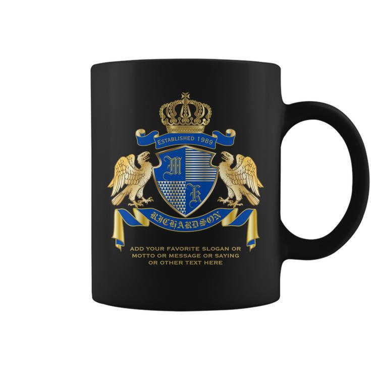 Make Your Own Coat Of Arms Blue Gold Eagle Emblem  Coffee Mug