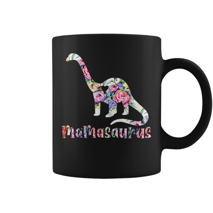 Mamasaurus Dinosaur Gift Cute Birthday Mom Dino Flowers  Coffee Mug