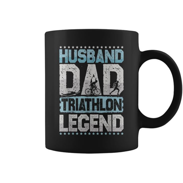 Marathon Husband Dad Triathlon Legend Triathlon Mens  Coffee Mug