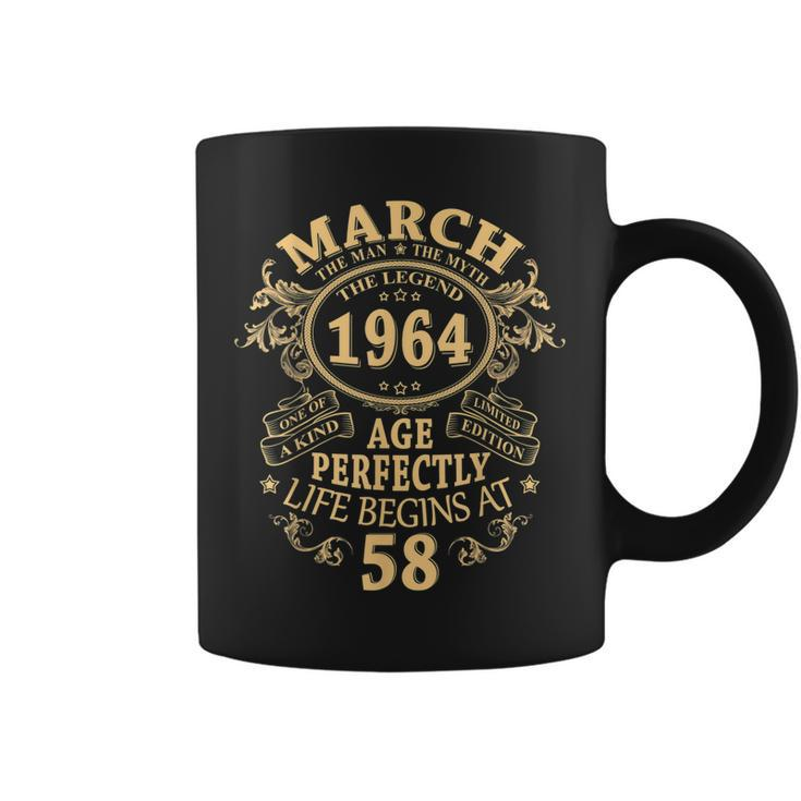 March 1964 The Man Myth Legend 58 Year Old Birthday Gifts Coffee Mug