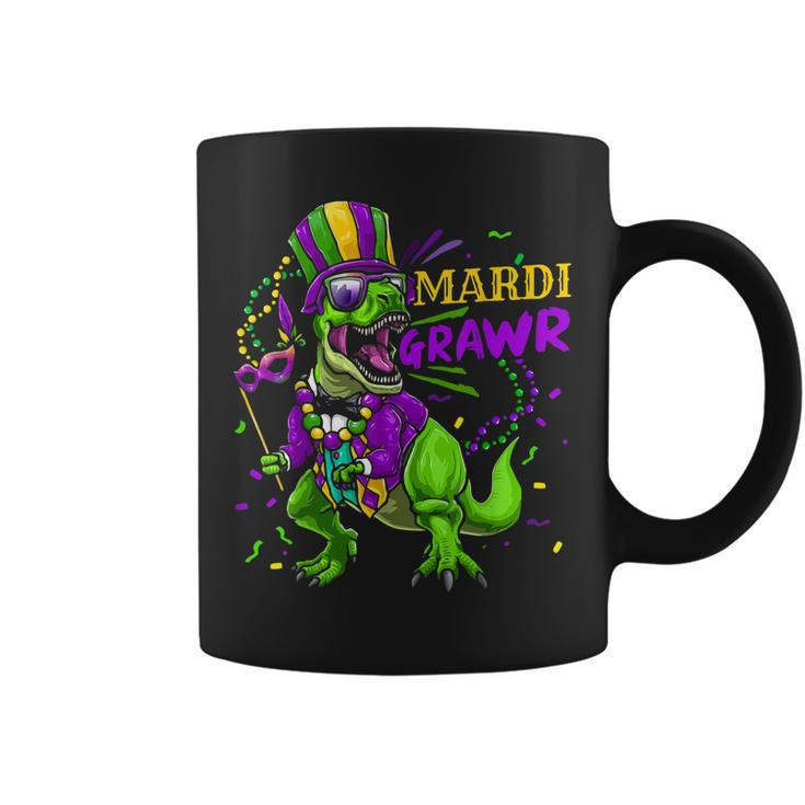 Mardi Gras Dabbing T Rex Dinosaur Mardi Grawr Bead Costume  V2 Coffee Mug - Thegiftio