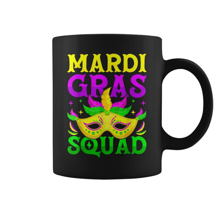 Mardi Gras Squad Carnival Party Funny Mask Beads Women Men  Coffee Mug
