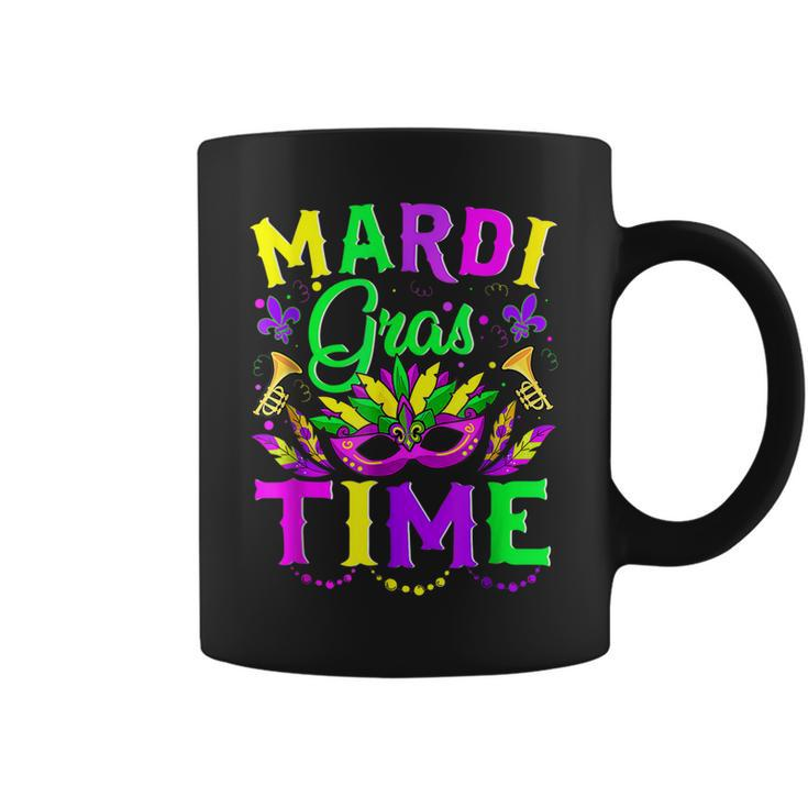 Mardi Gras Time Feathered Krewes Mask Funny Mardi Gras  V2 Coffee Mug