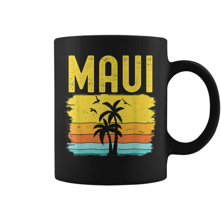Maui Beach Hawaii Summer Vacation Hawaiian Sunset Vintage  Coffee Mug
