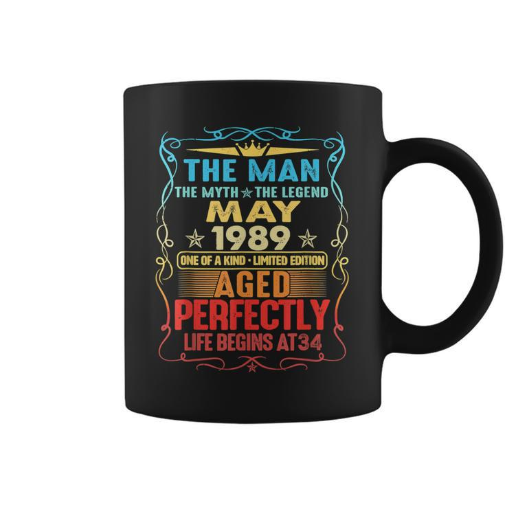 May 1989 The Man Myth Legend 34 Year Old Birthday Gifts Coffee Mug