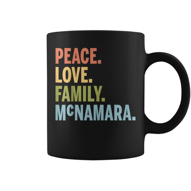 Mcnamara Last Name Peace Love Family Matching Coffee Mug