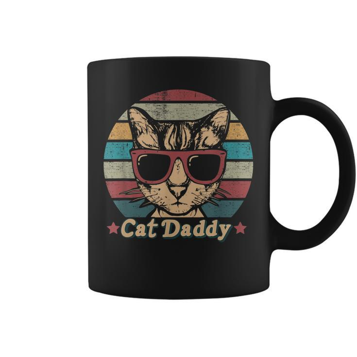 Mens 80S Cat Daddy Vintage Sun Funny Cat In Retro Sunglasses Dad  Coffee Mug