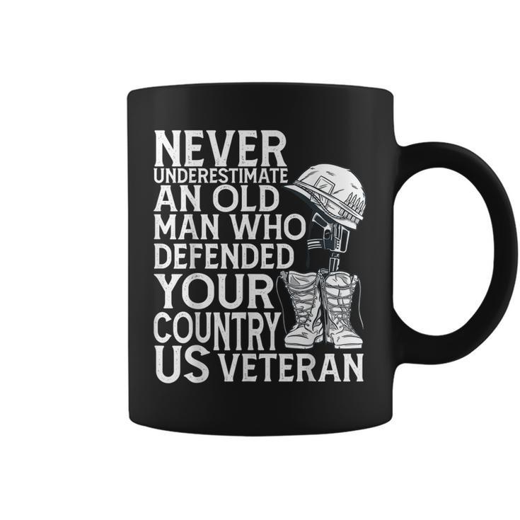 Mens Army Veteran For Proud Veteran Grandpa  Dad From Daughter  Coffee Mug