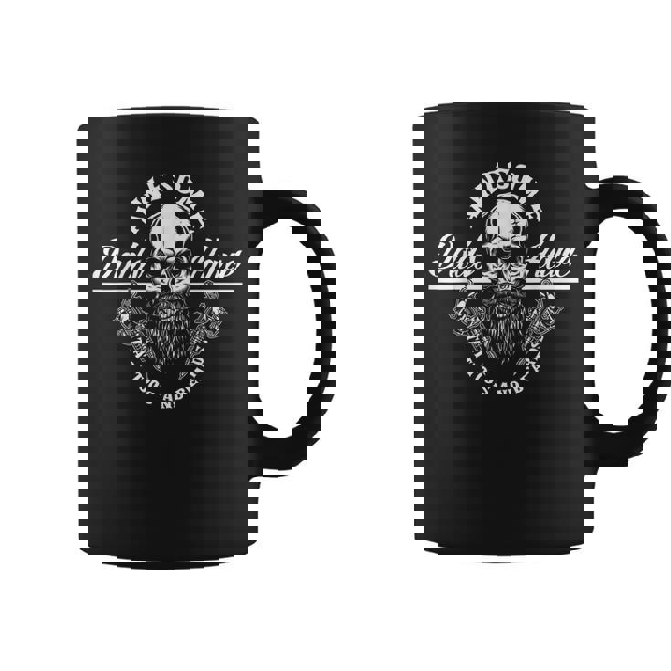 Mens Awesome Dads Have Tattoos And Beards Funny Father Dad Coffee Mug