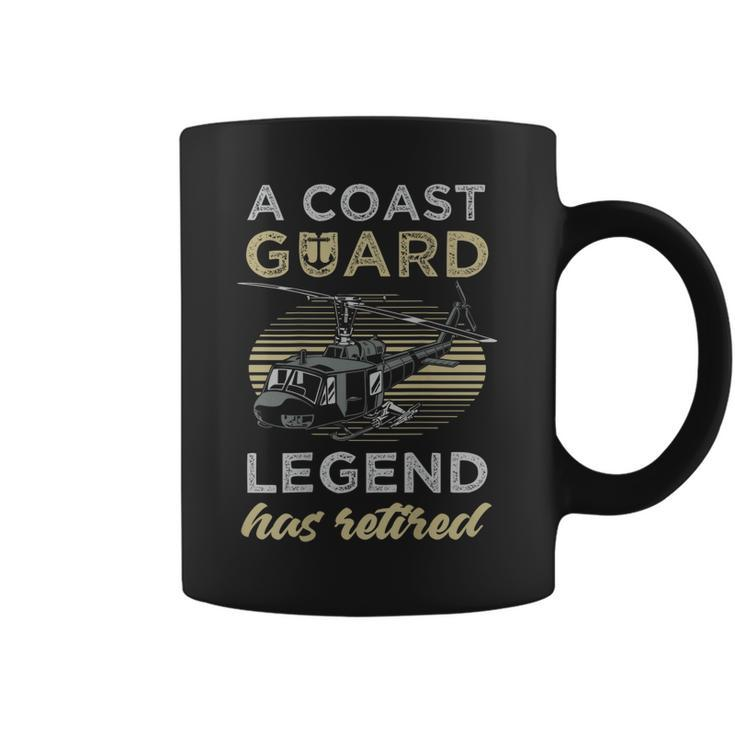 Mens Backprint A Coast Guard Legend Has Retired  Coffee Mug