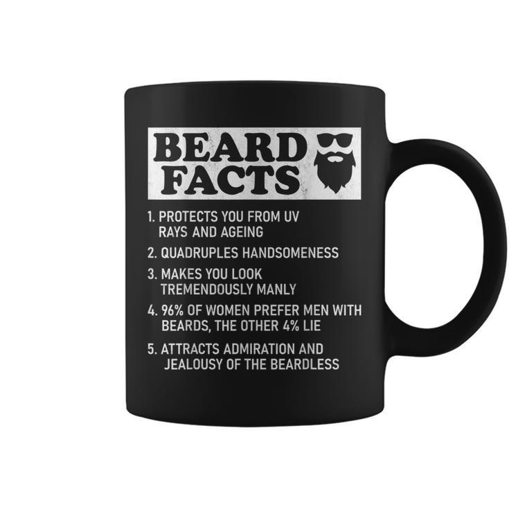 Mens Beard Facts Protects Ageing Makes Manly Funny Bearded Dad  Coffee Mug