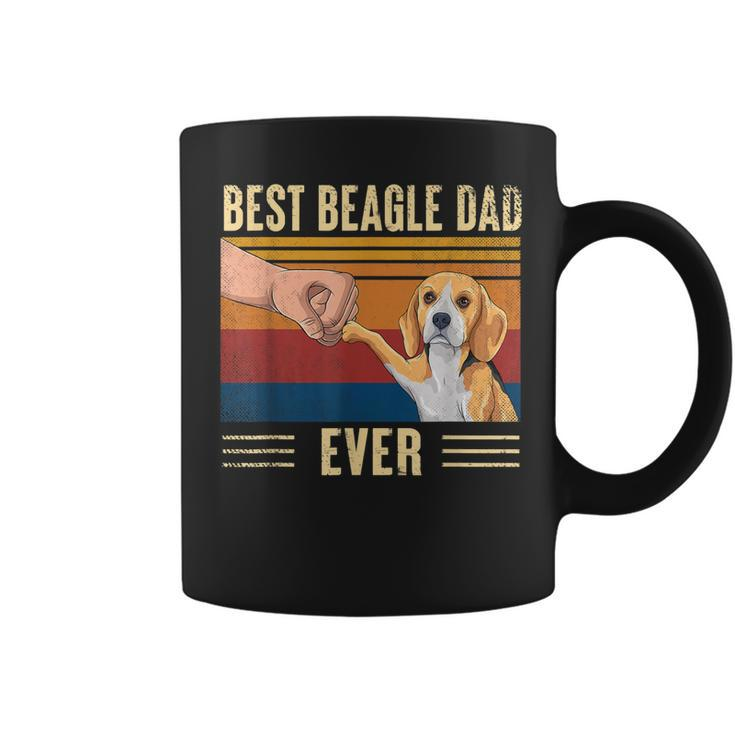 Mens Best Beagle Dad Ever Vintage Fist Bump Funny Dog Lover  Coffee Mug