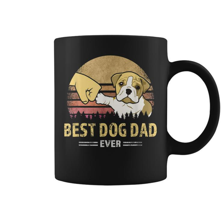 Mens Best Bulldog Dad Ever Vintage English Bulldog Puppy Lover  Coffee Mug