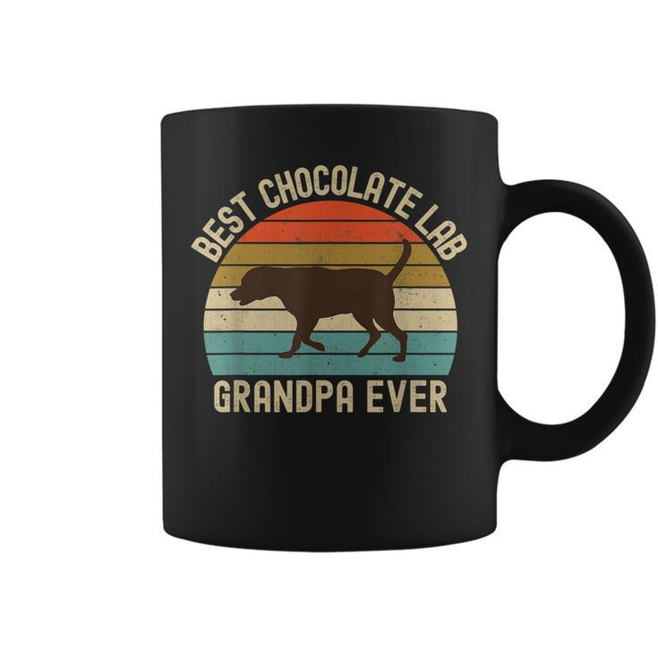 Mens Best Chocolate Lab Grandpa Ever Labrador Retriever Vintage  Coffee Mug