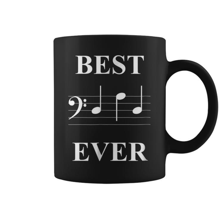 Mens Best Dad Ever Bass Clef Music Note Gift For Mens Coffee Mug