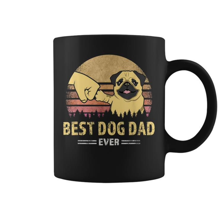 Mens Best Dog Dad Ever Pug Retro Design Proud Vintage Puppy Lover  Coffee Mug