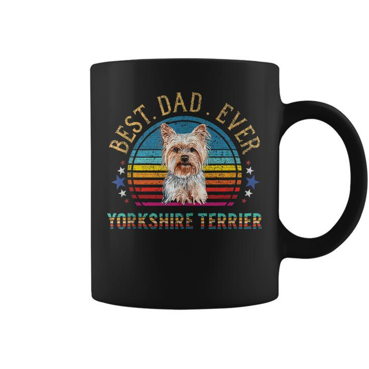 Mens Best Yorkshire Terrier Dog Dad Retro Vintage Yorkie Fun Gift  Coffee Mug