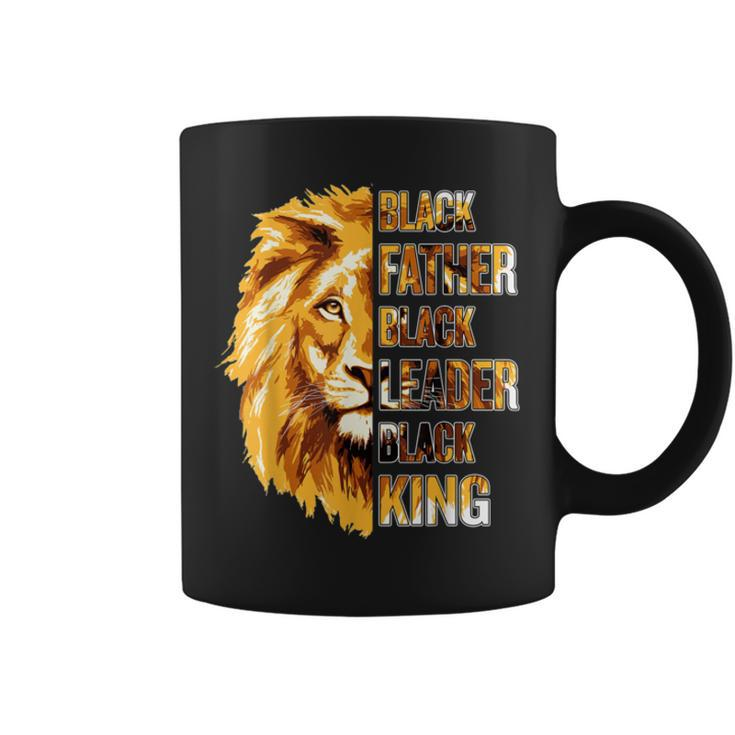 Mens Black Father King Fathers Day African American Lion Dad Coffee Mug