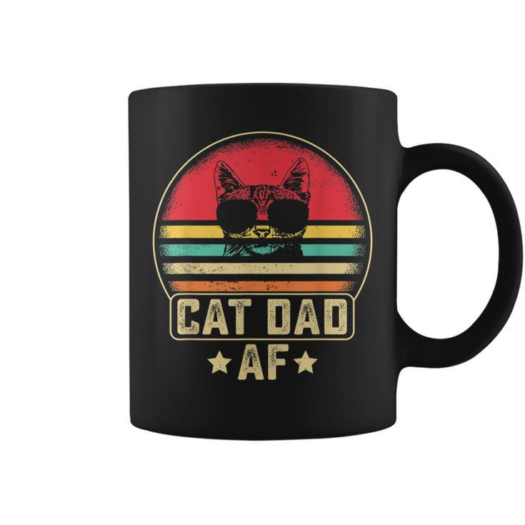 Mens Cat Dad Af Funny Daddy Fathers Day Vintage Cute Cat Lover  Coffee Mug