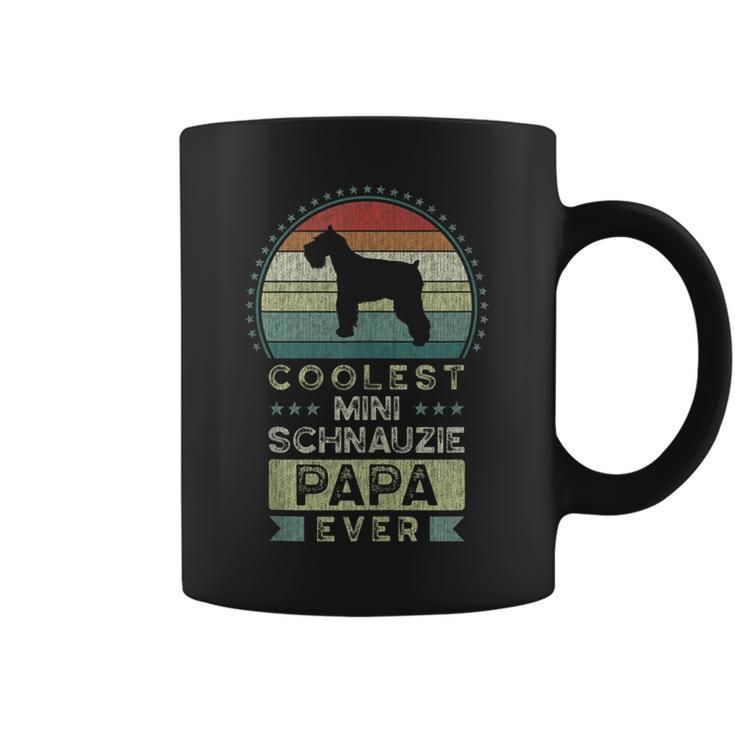 Mens Coolest Mini Schnauzie Papa Ever Fathers Day Schnauzer  Coffee Mug