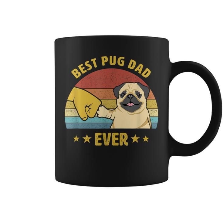 Mens Cute Best Pug Dad Ever Proud Vintage Puppy Lover Pug Retro  Coffee Mug