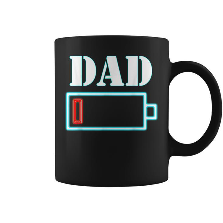 Mens Dad Battery Low Funny Tired Parenting Fathers Day  Coffee Mug