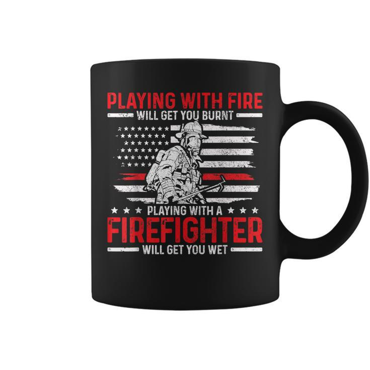 Mens Firefighter Funny Quote Fireman Patriotic Fire Fighter Gift  Coffee Mug